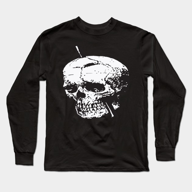 Black and White Skull of Phineas Gage With Tamping Iron Vector Long Sleeve T-Shirt by taiche
